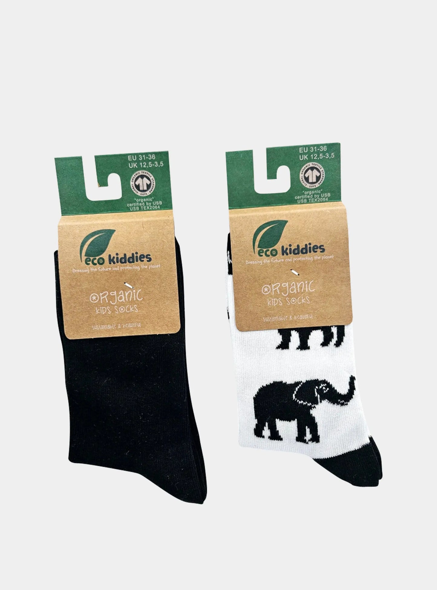 Eco Essentials Organic Cotton Kids Socks Duo: School & Safari Eco Kiddies