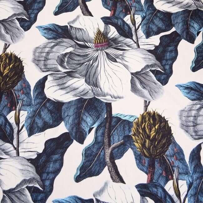 Eco-Washable Blue Rug Floral Design The Rugs