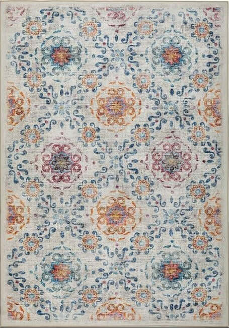Eco-Washable Cream Rug Moroccan Design The Rugs