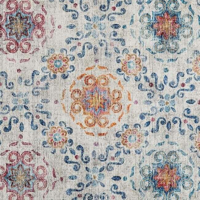 Eco-Washable Cream Rug Moroccan Design The Rugs