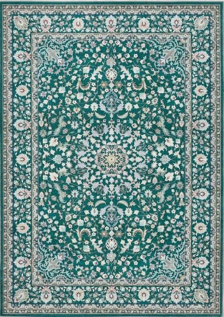 Eco-Washable Green Rug Medallion Design The Rugs