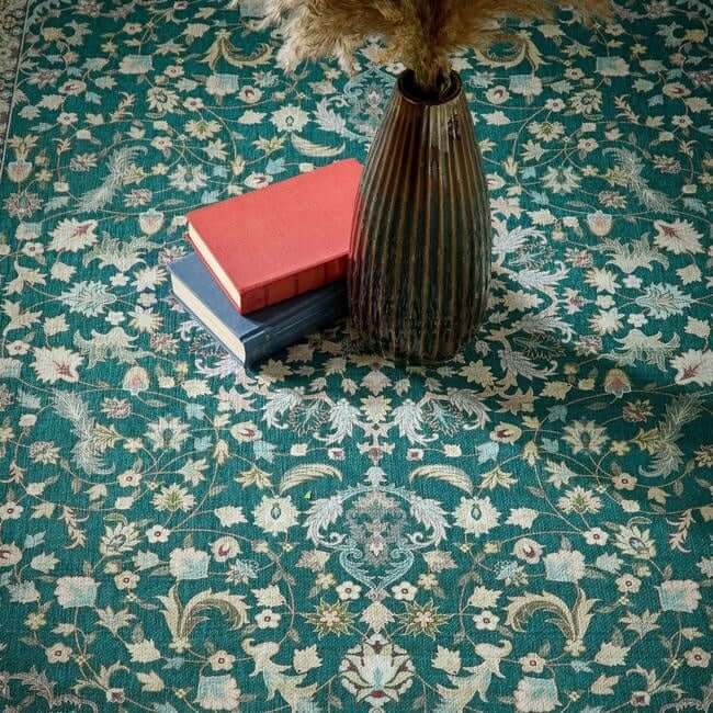 Eco-Washable Green Rug Medallion Design The Rugs