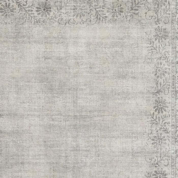 Eco-Washable Grey Rug Bordered Design The Rugs