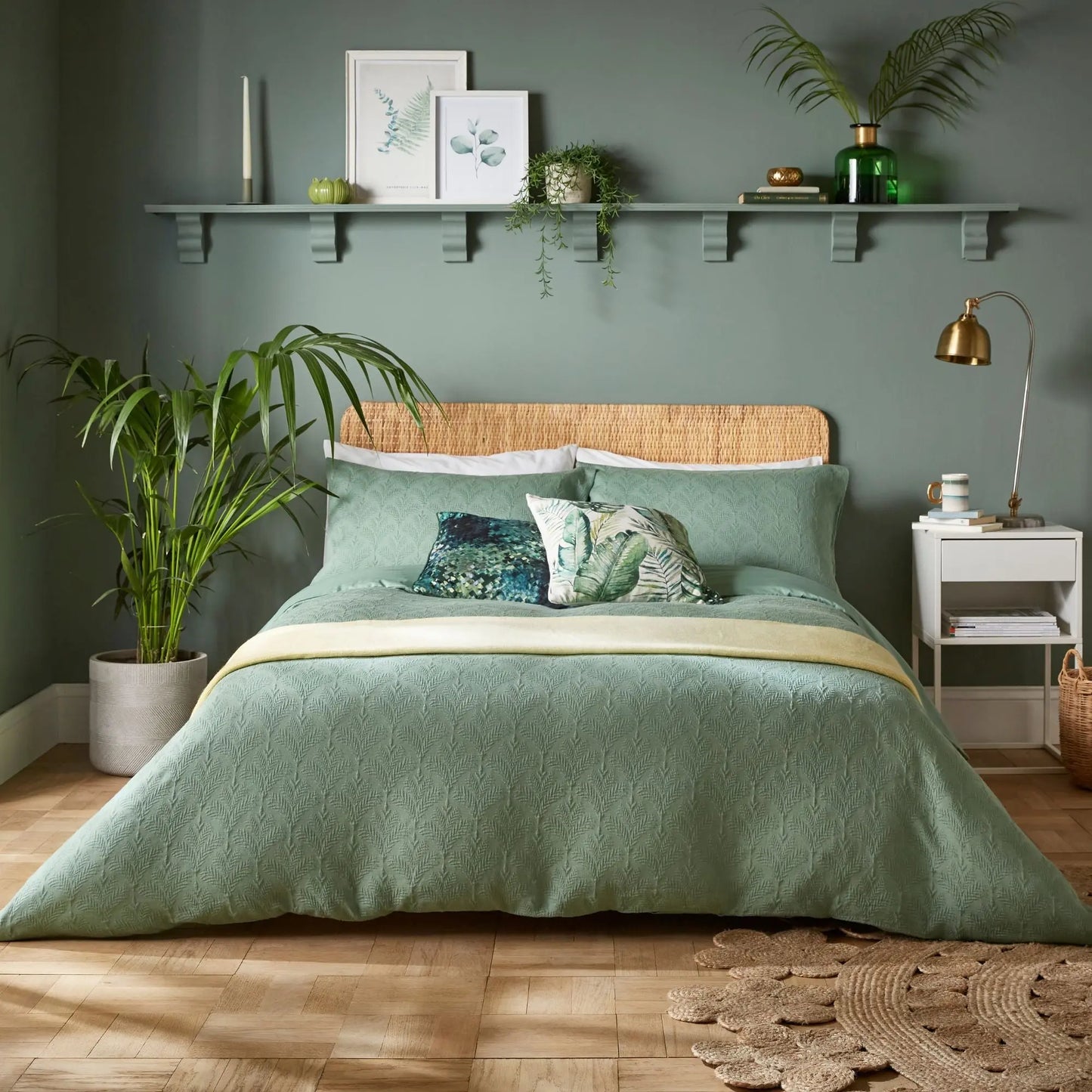 Eden Green Matelasse 100% BCI Cotton Duvet Cover Bedding The Fine Bedding Company