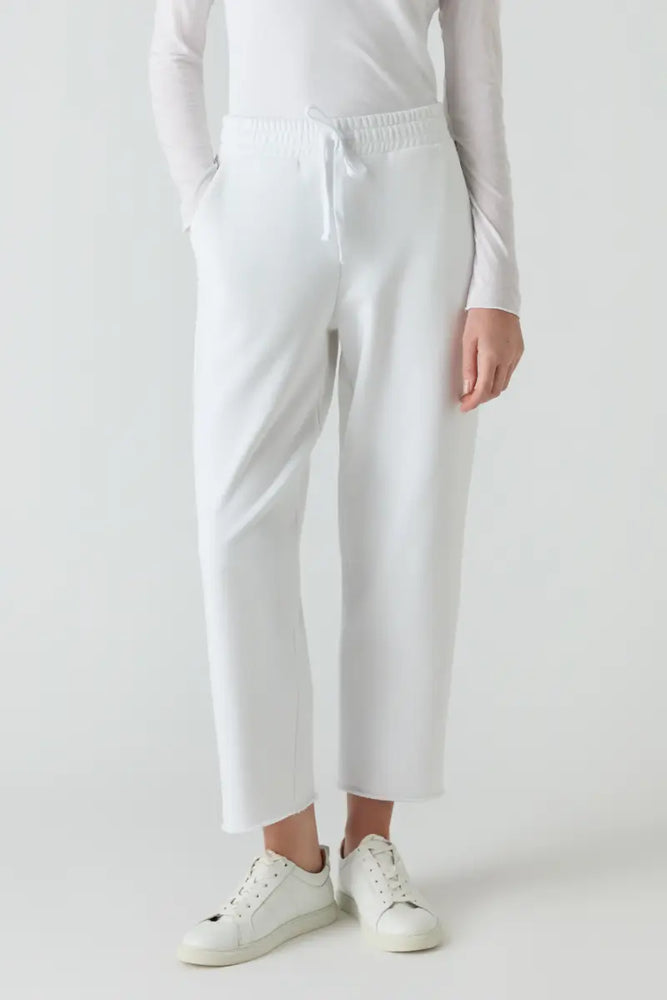 Elara Cotton Joggers -white Bamford