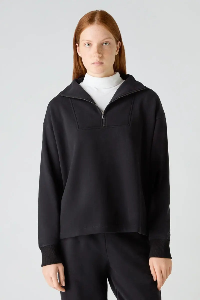 Elara Cotton Sweater - Black Bamford