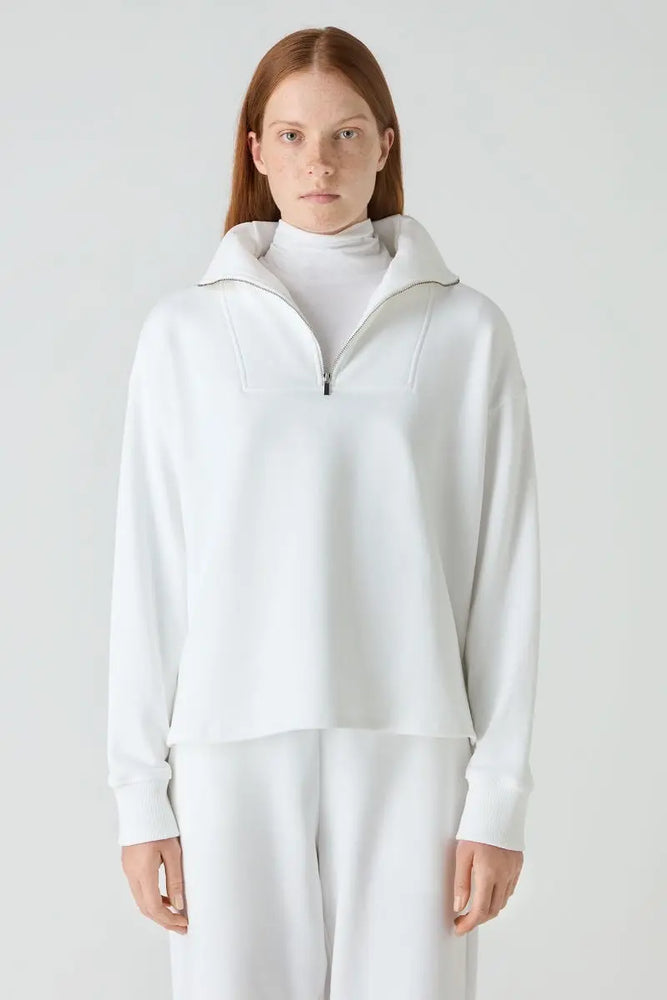 Elara Cotton Sweater - White Bamford