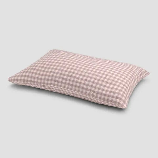 Elderberry Gingham Linen Blend Pillowcase (Pair) Piglet