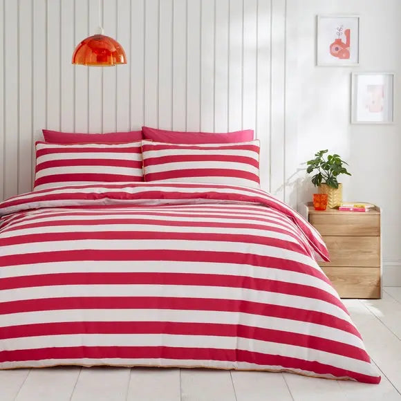 Elements Bold Stripe Cotton Duvet Cover and Pillowcase Set Dunelm