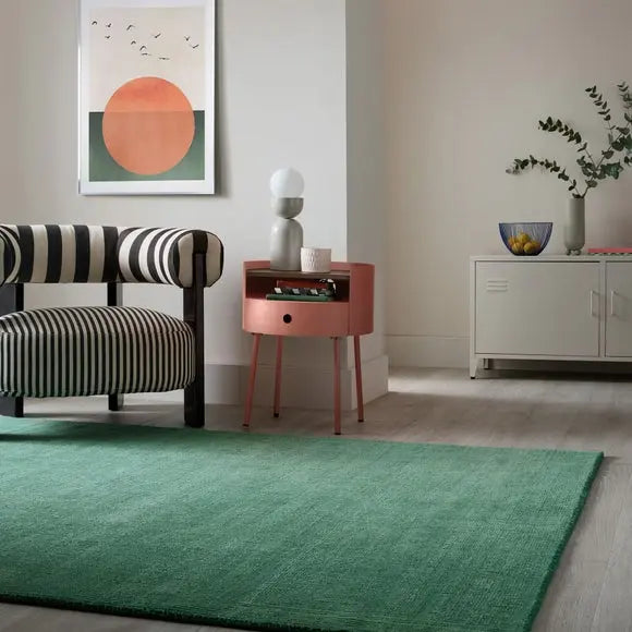 Elements Hayes Textured Wool Rug Dunelm