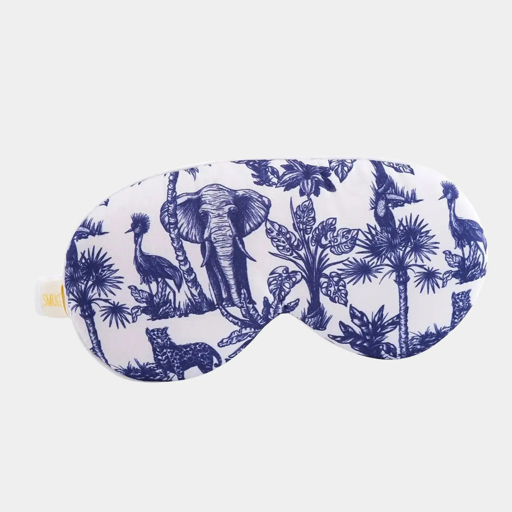 Elephant Cloud Padded Satin Sleep Mask SMUG