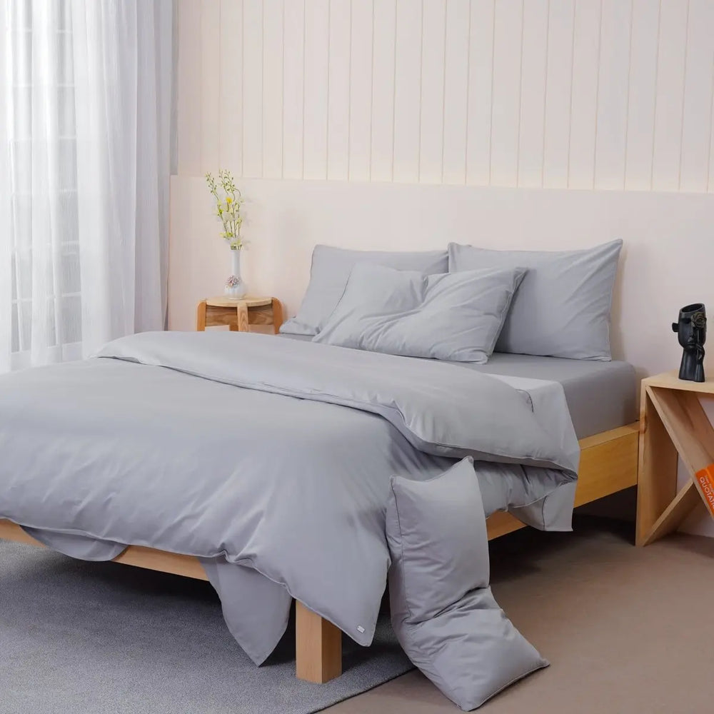 Ella Cotton - Dove Grey Pillowcases Pair SHEET STORY