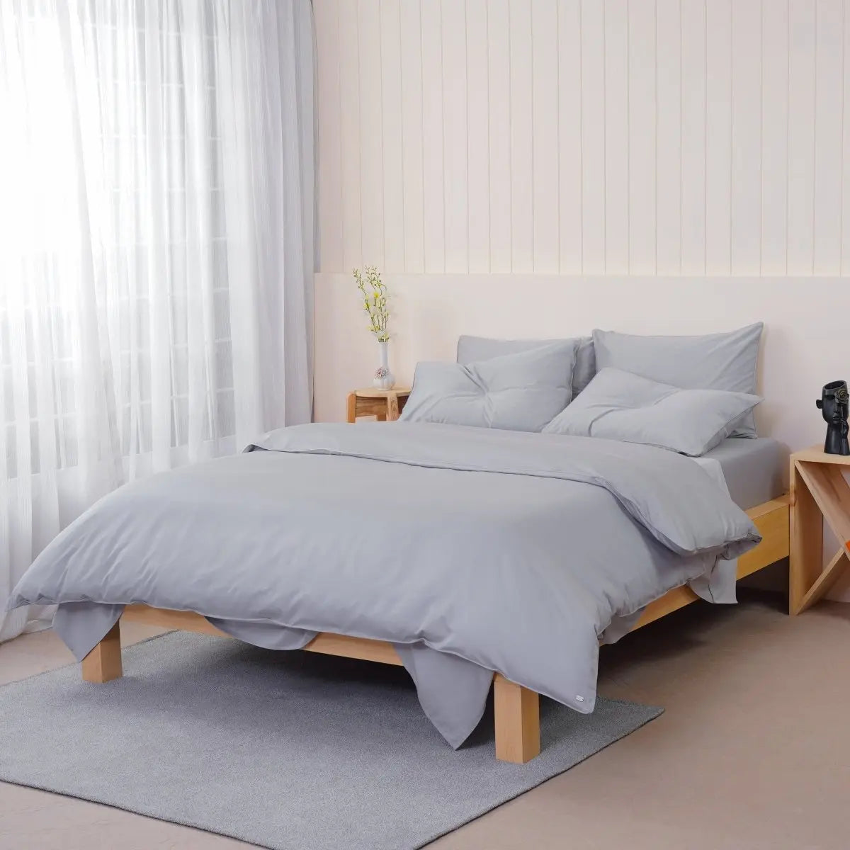 Ella Cotton - Dove Grey Pillowcases Pair Sheet Story