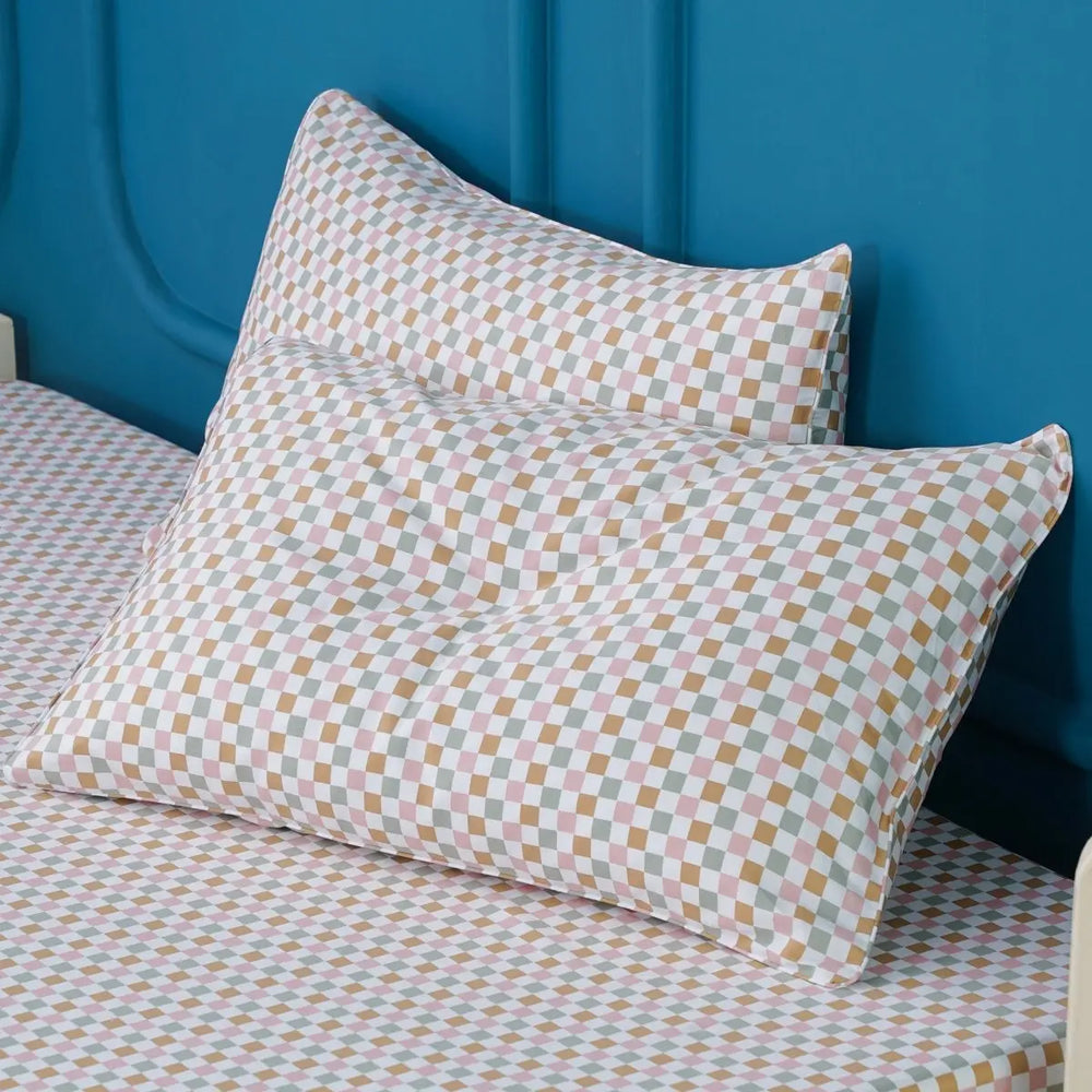 Ella Cotton - Gems Checkerboard Pillowcases Pair SHEET STORY