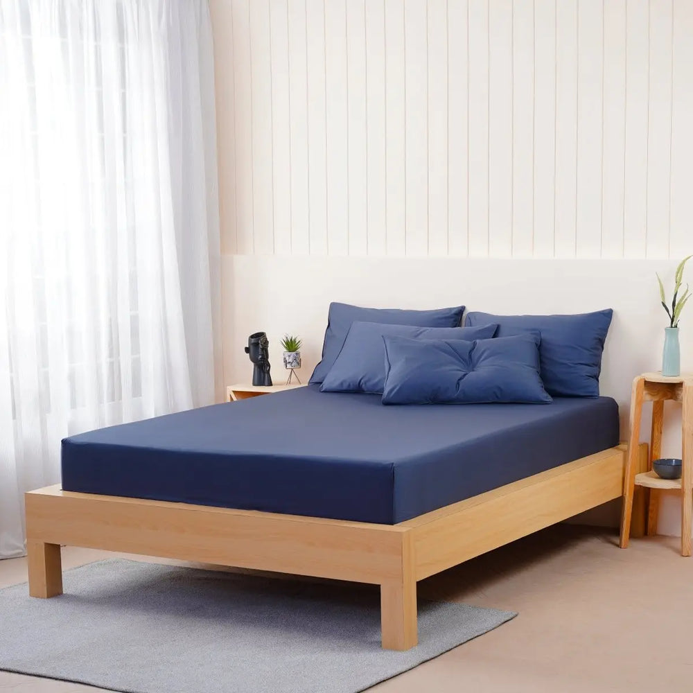 Ella Cotton - Midnight Blue Fitted Sheet SHEET STORY