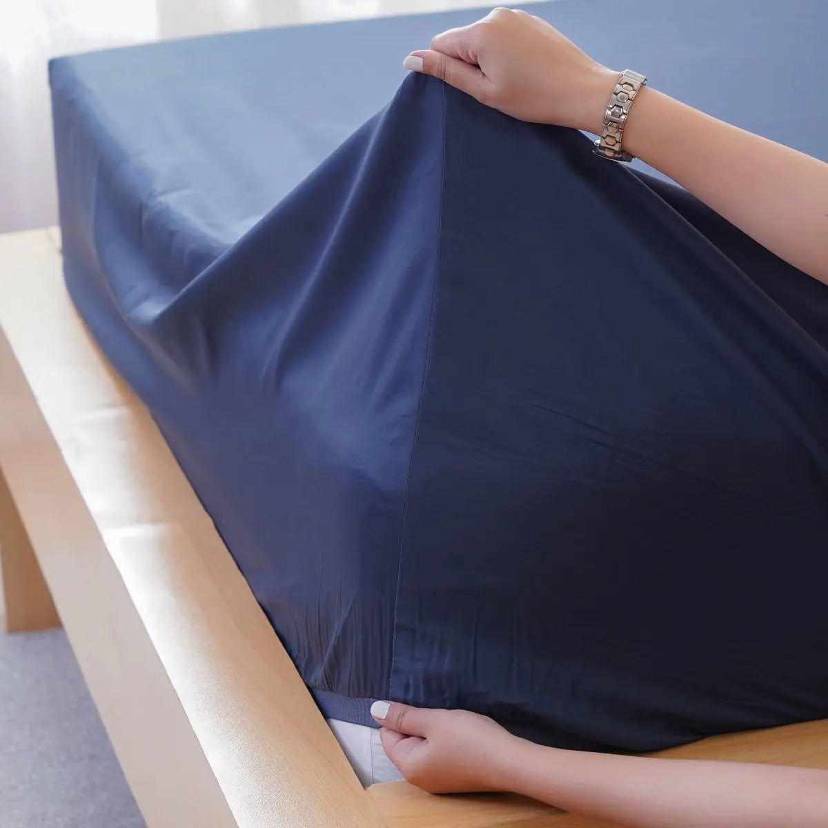Ella Cotton - Midnight Blue Fitted Sheet SHEET STORY