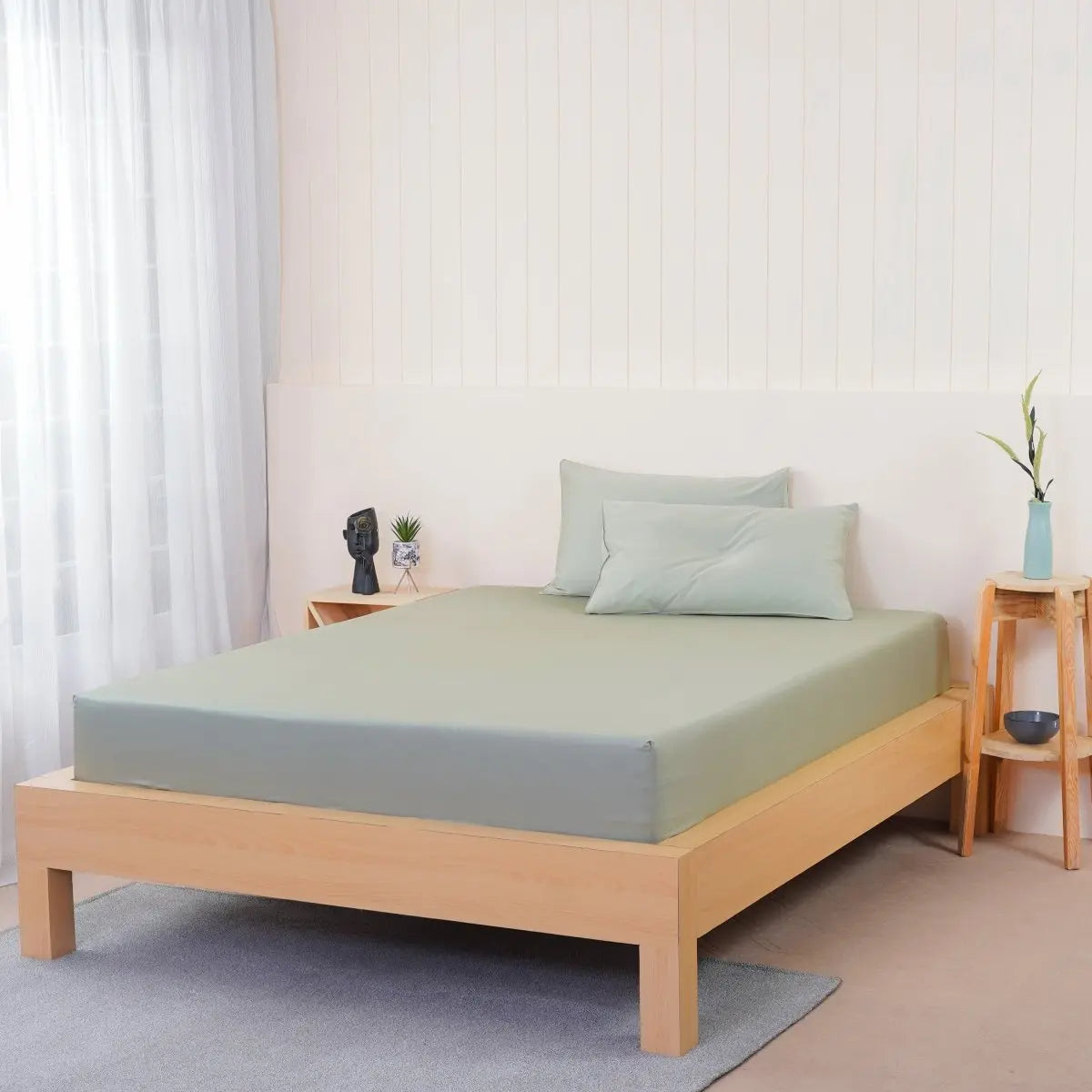 Ella Cotton - Sage Green Fitted Sheet SHEET STORY