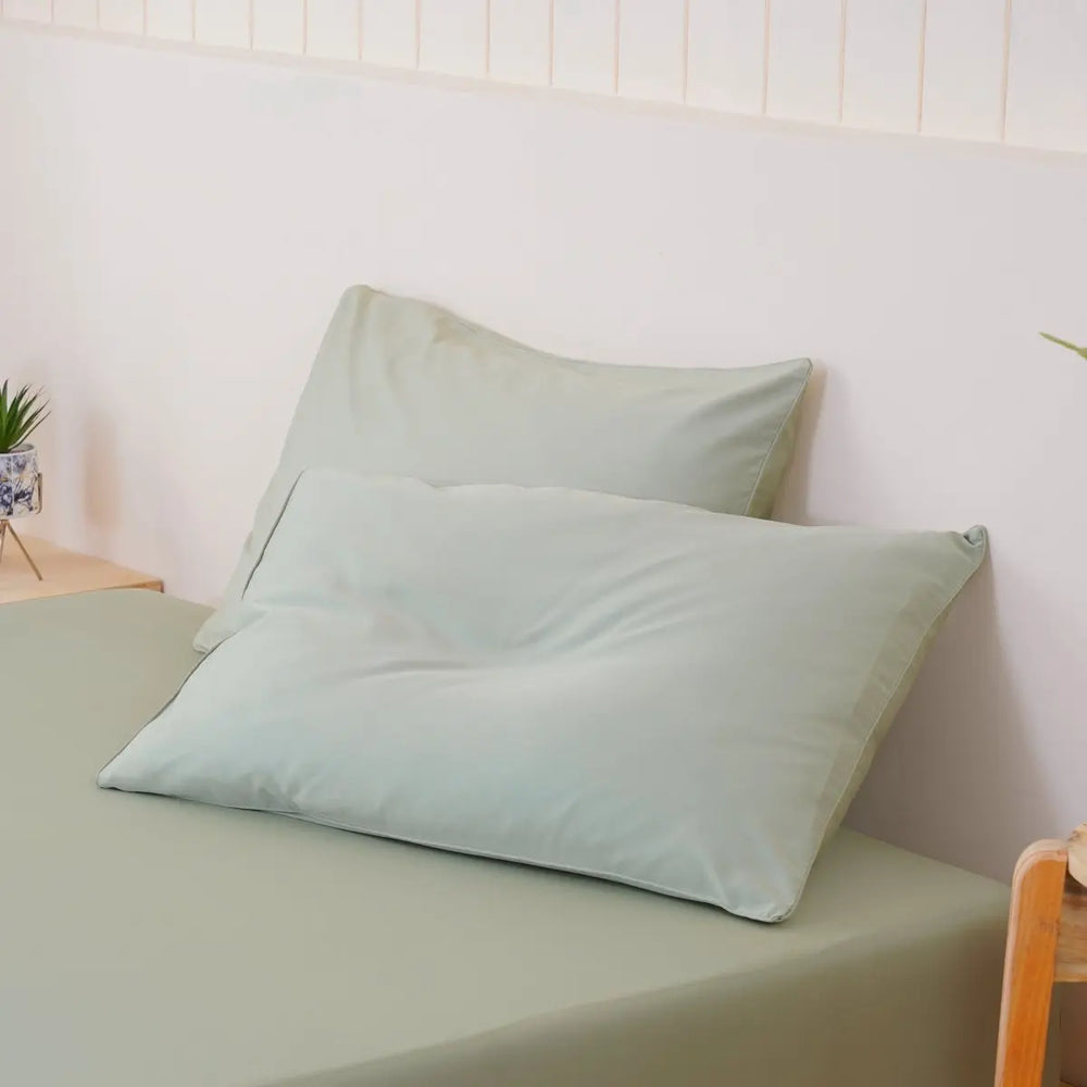 Ella Cotton - Sage Green Pillowcases Pair SHEET STORY