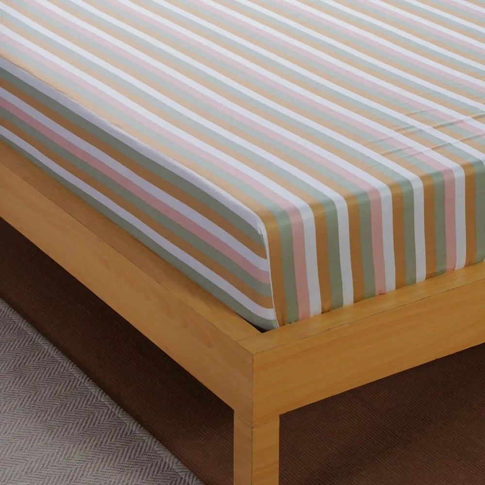 Ella Cotton - Serene Stripe Fitted Sheet SHEET STORY