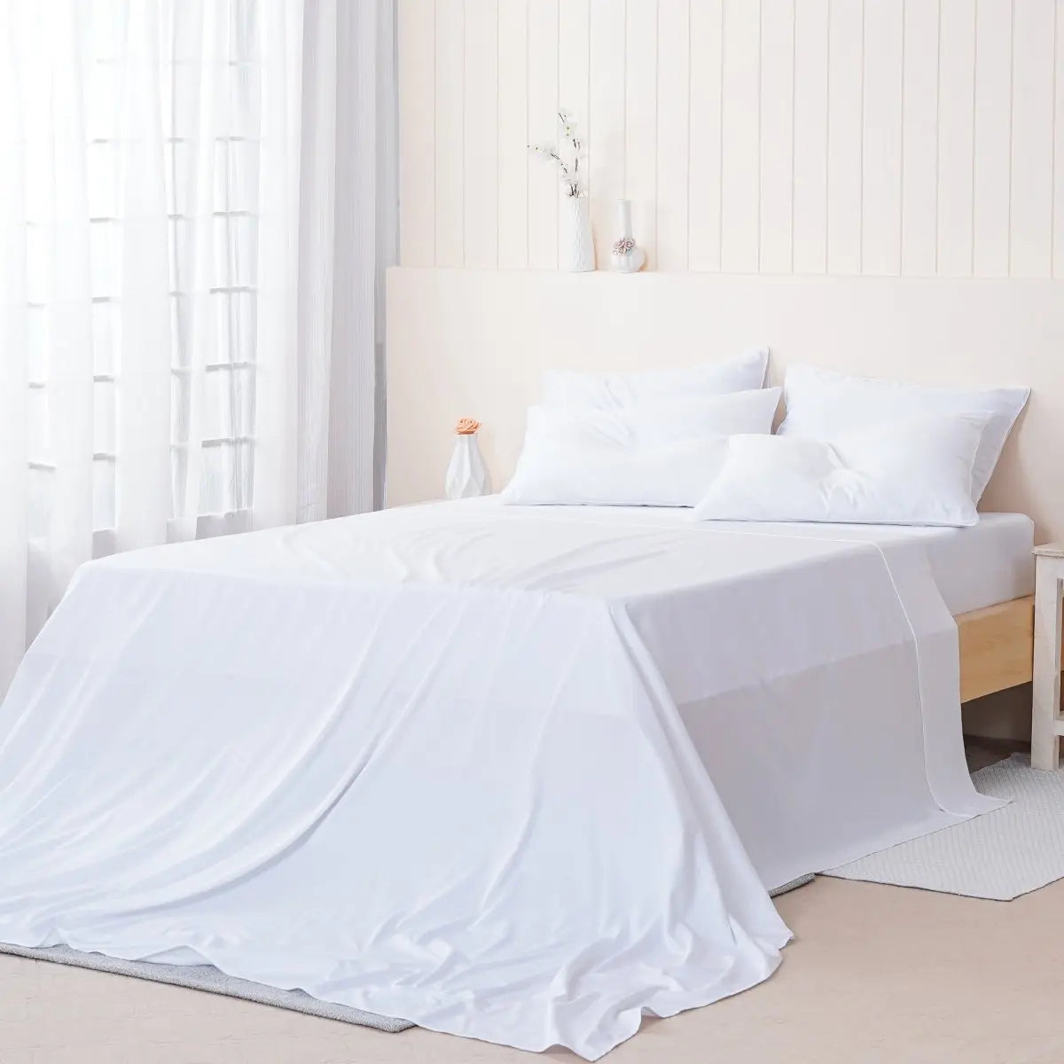 Ella Cotton - White Flat Sheet SHEET STORY