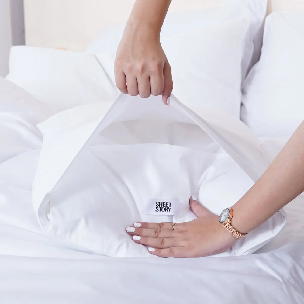 Ella Cotton - White Pillowcases Pair SHEET STORY