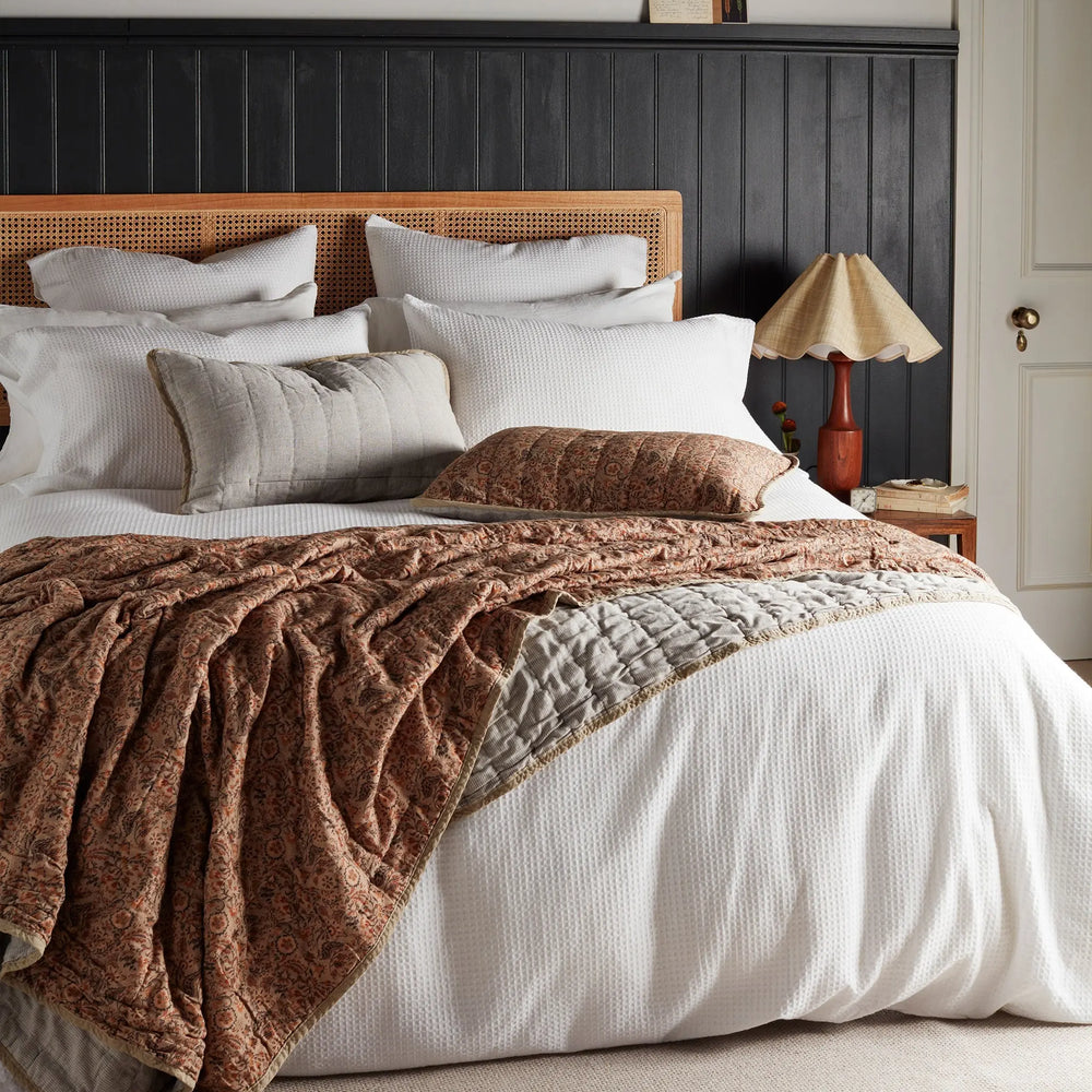 Ellie 100% Cotton Quilted Throw The Secret Linen Store