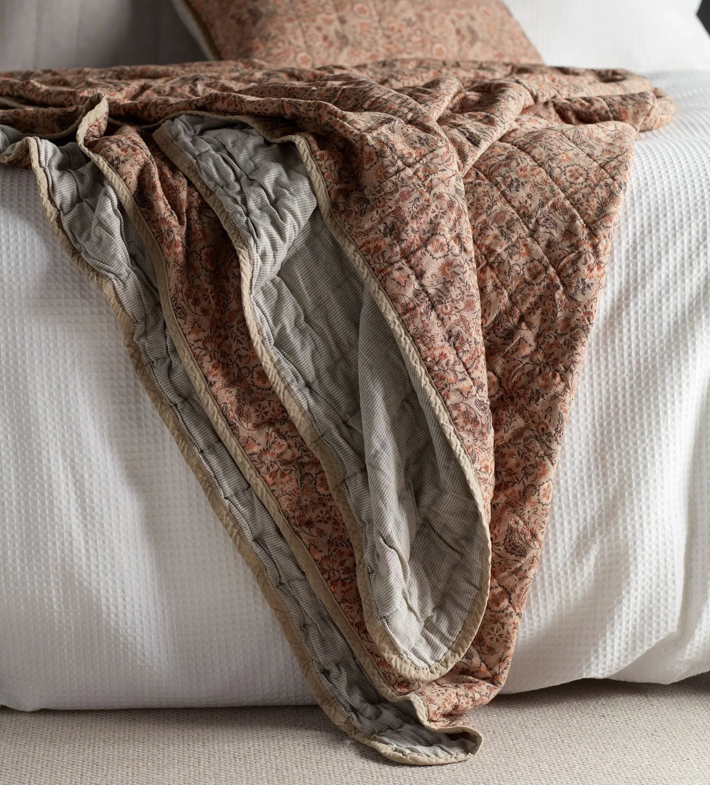 Ellie 100% Cotton Quilted Throw The Secret Linen Store