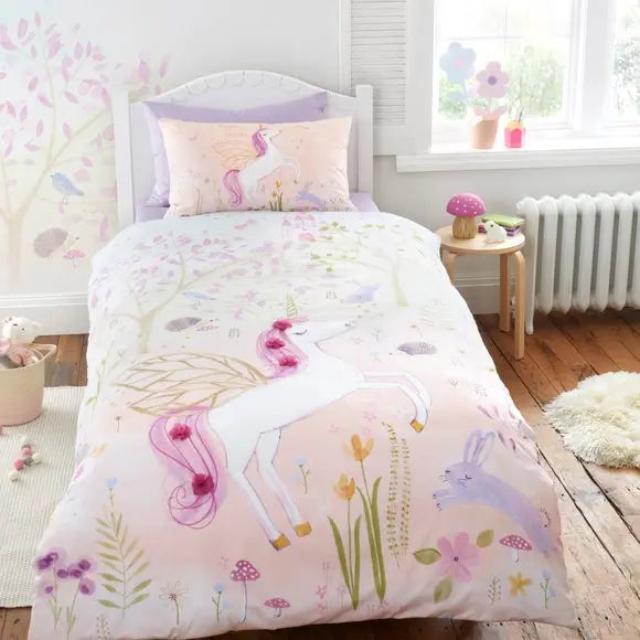 Embroidered Unicorn Duvet Cover & Pillowcase Set Dunelm