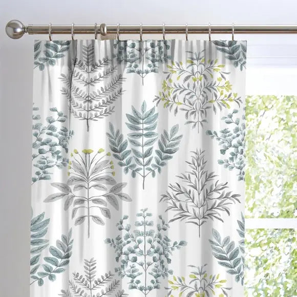 Emily Duck Egg 168 x 183cm Pencil Pleat Curtains Dunelm