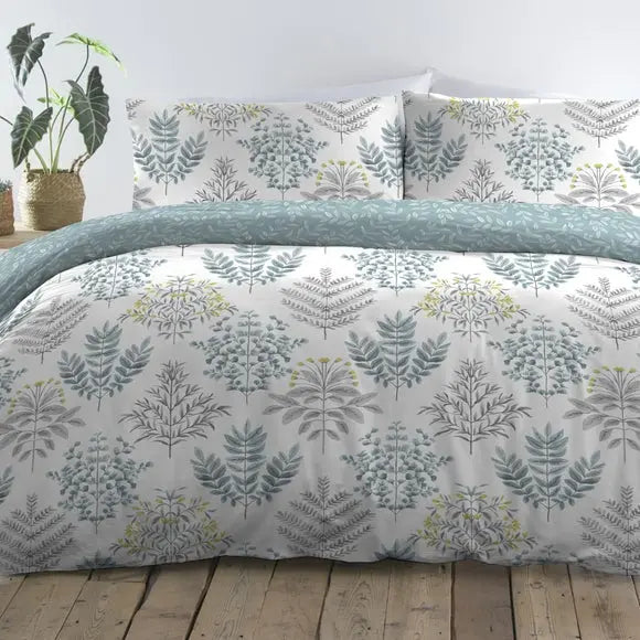 Emily Easy Care Duck Egg Duvet Cover and Pillowcase Set Dunelm