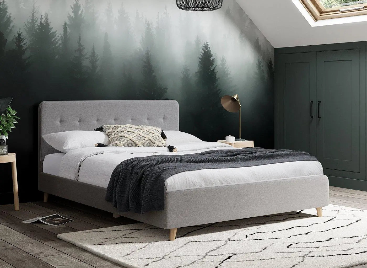 Emmerson Upholstered Bed Frame - Grey Dreams