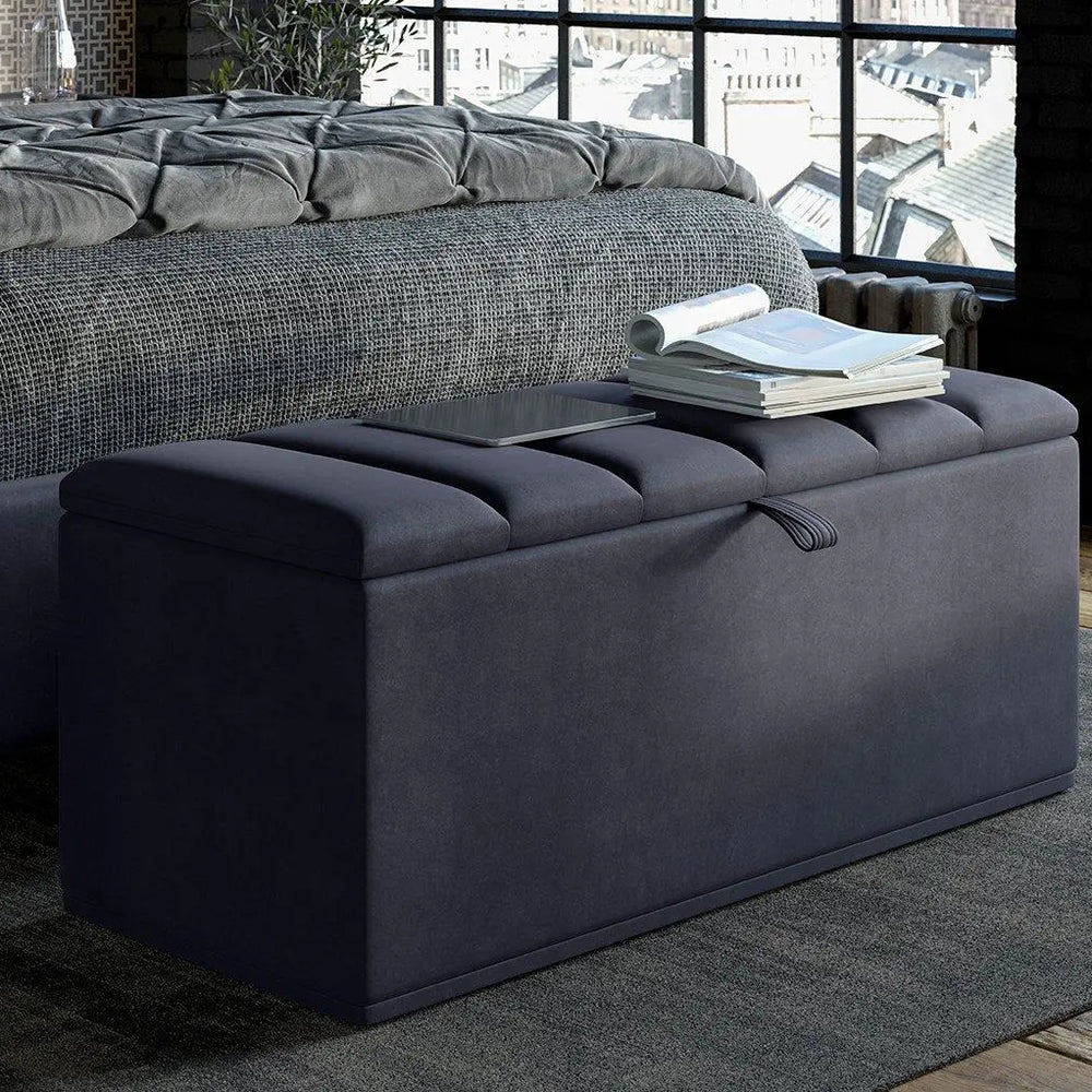 Enzo Upholstered Blanket Box - Blue Dreams