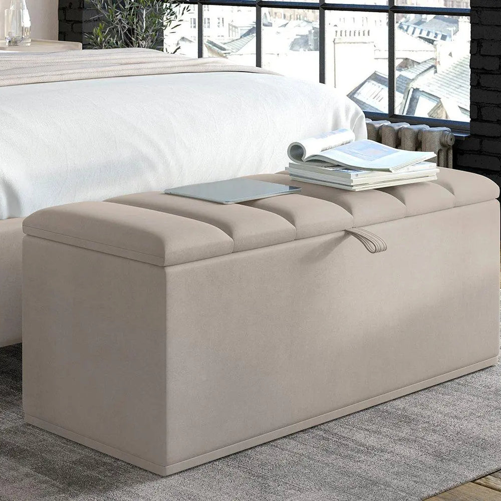Enzo Upholstered Blanket Box - Grey Dreams
