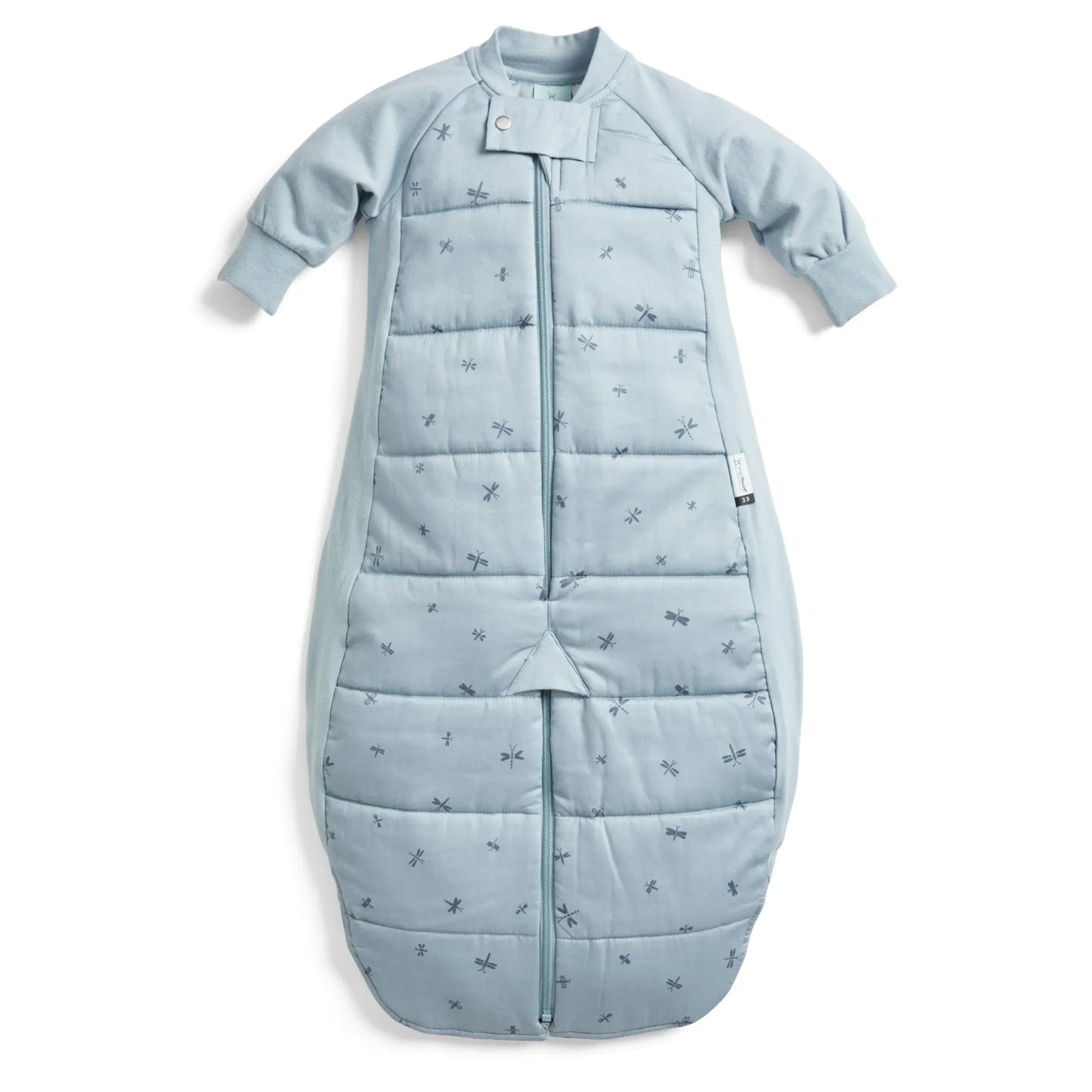 ErgoPouch - Organic Winter Long Sleeved 2 in 1 Sleeping Suit Bag - Dragonflies - 3.5 TOG ergoPouch