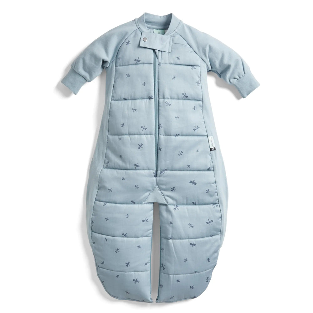 ErgoPouch - Organic Winter Long Sleeved 2 in 1 Sleeping Suit Bag - Dragonflies - 3.5 TOG ergoPouch