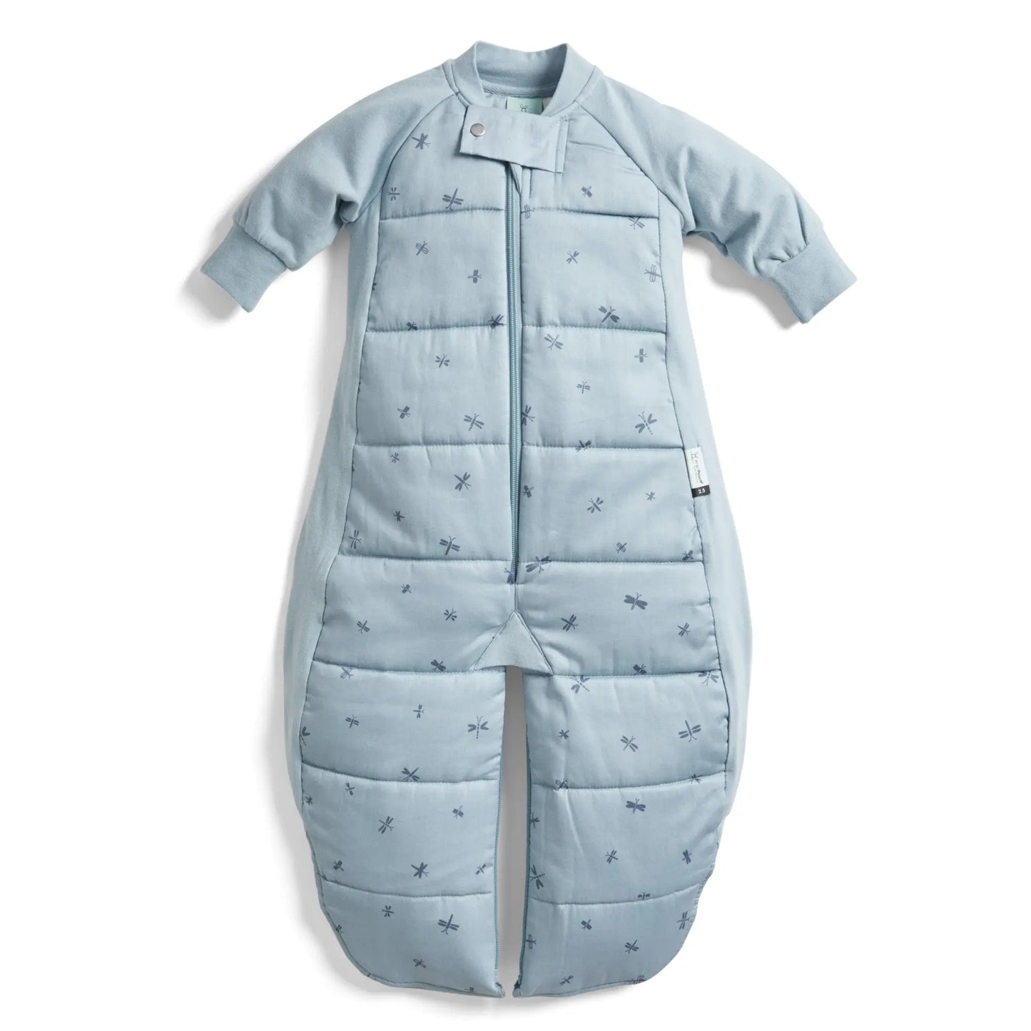 ErgoPouch - Organic Winter Long Sleeved 2 in 1 Sleeping Suit Bag - Dragonflies - 3.5 TOG ergoPouch