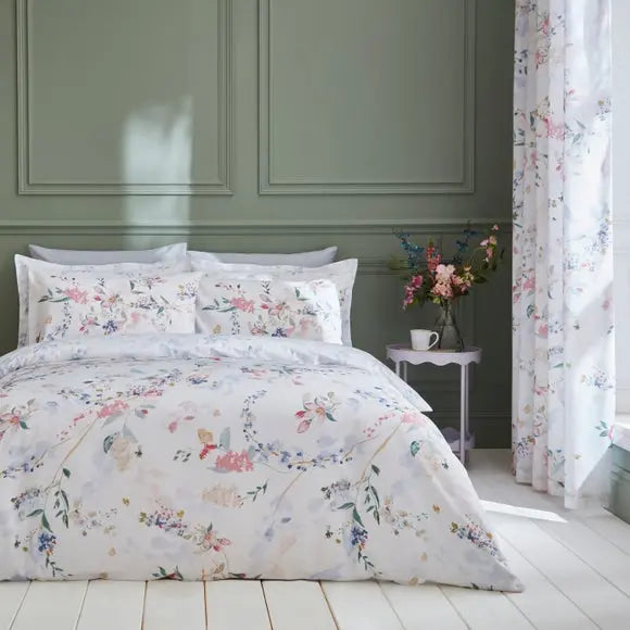Esther Floral Polycotton Duvet Cover & Pillowcase Set Dunelm