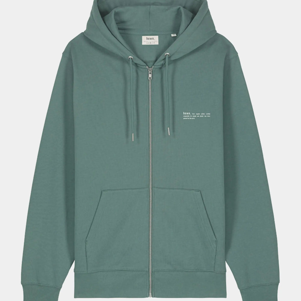 Eucalyptus Green Women's Organic Cotton Relaxed-Fit Zip Hoodie hewn.