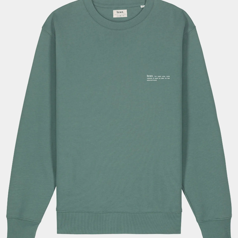 Eucalyptus Green Womens Organic Cotton Relaxed-Fit Sweatshirt hewn.