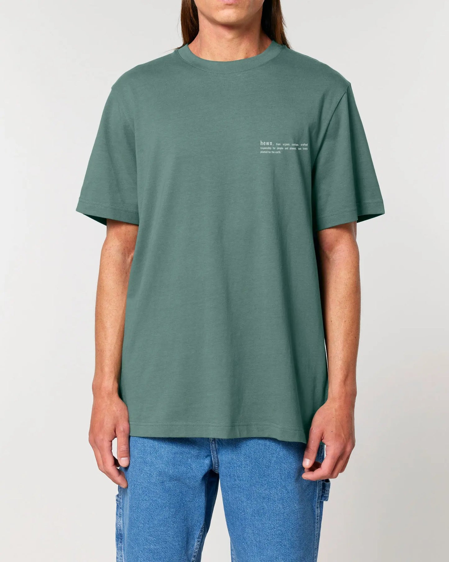 Eucalyptus Green Womens Organic Cotton Relaxed-Fit T-Shirt hewn.