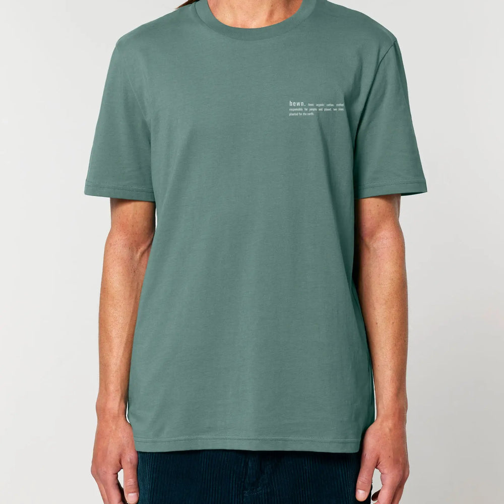 Eucalyptus Green Womens Organic Cotton Relaxed-Fit T-Shirt hewn.