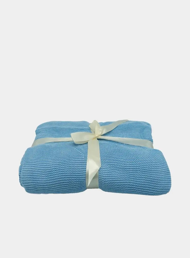 Extra Large Organic Baby Blue Bamboo Throw The Bamboo Baby Company