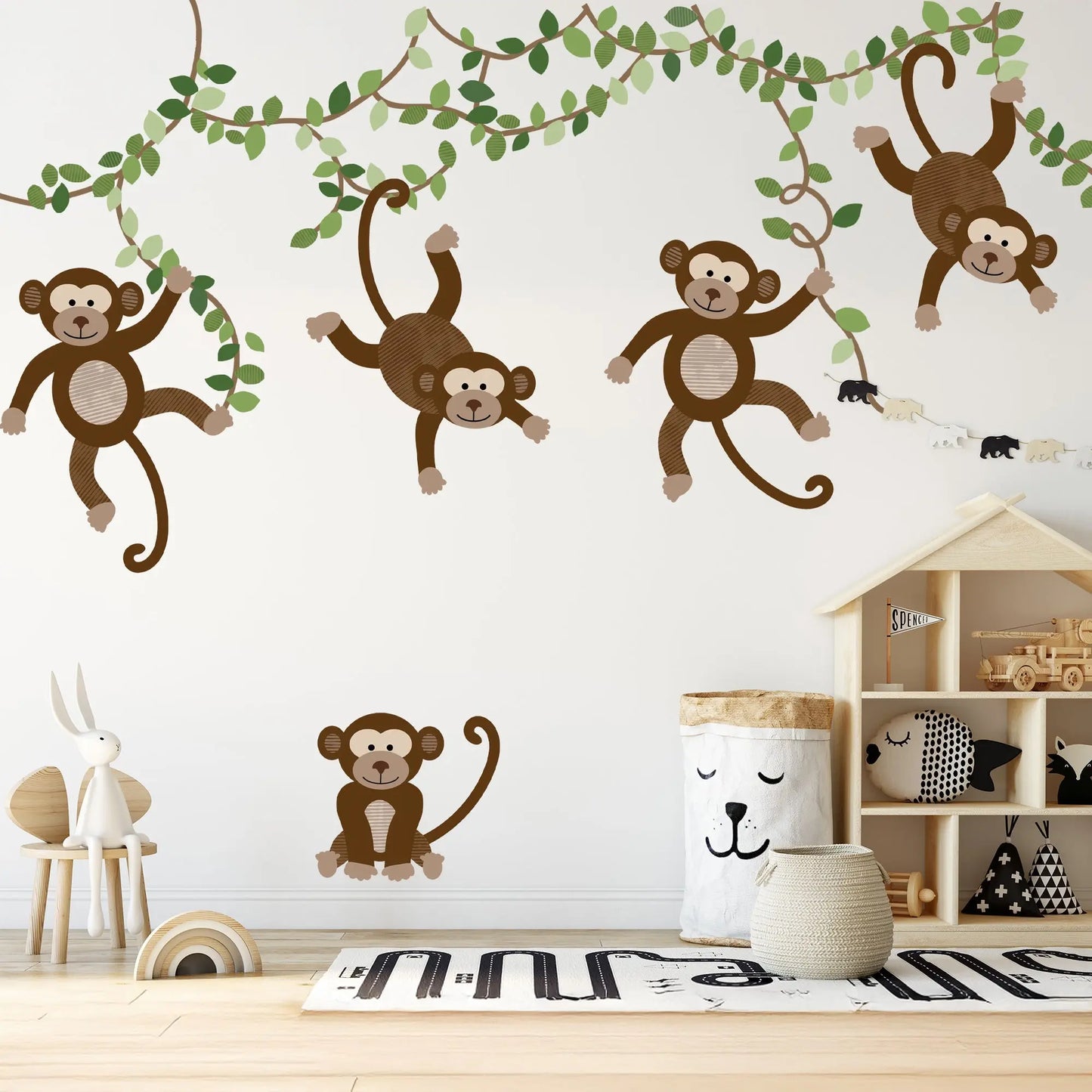 Extra Monkeys, Vines & Leaves -  Repositionable Wall Decals Add-on Set ClickWalls