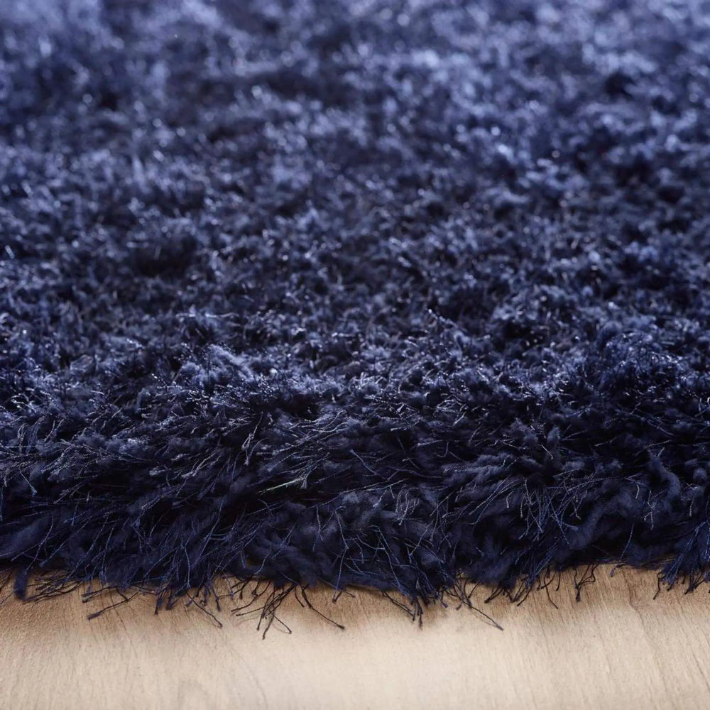 Extravagance Navy Shaggy Rug The Rugs