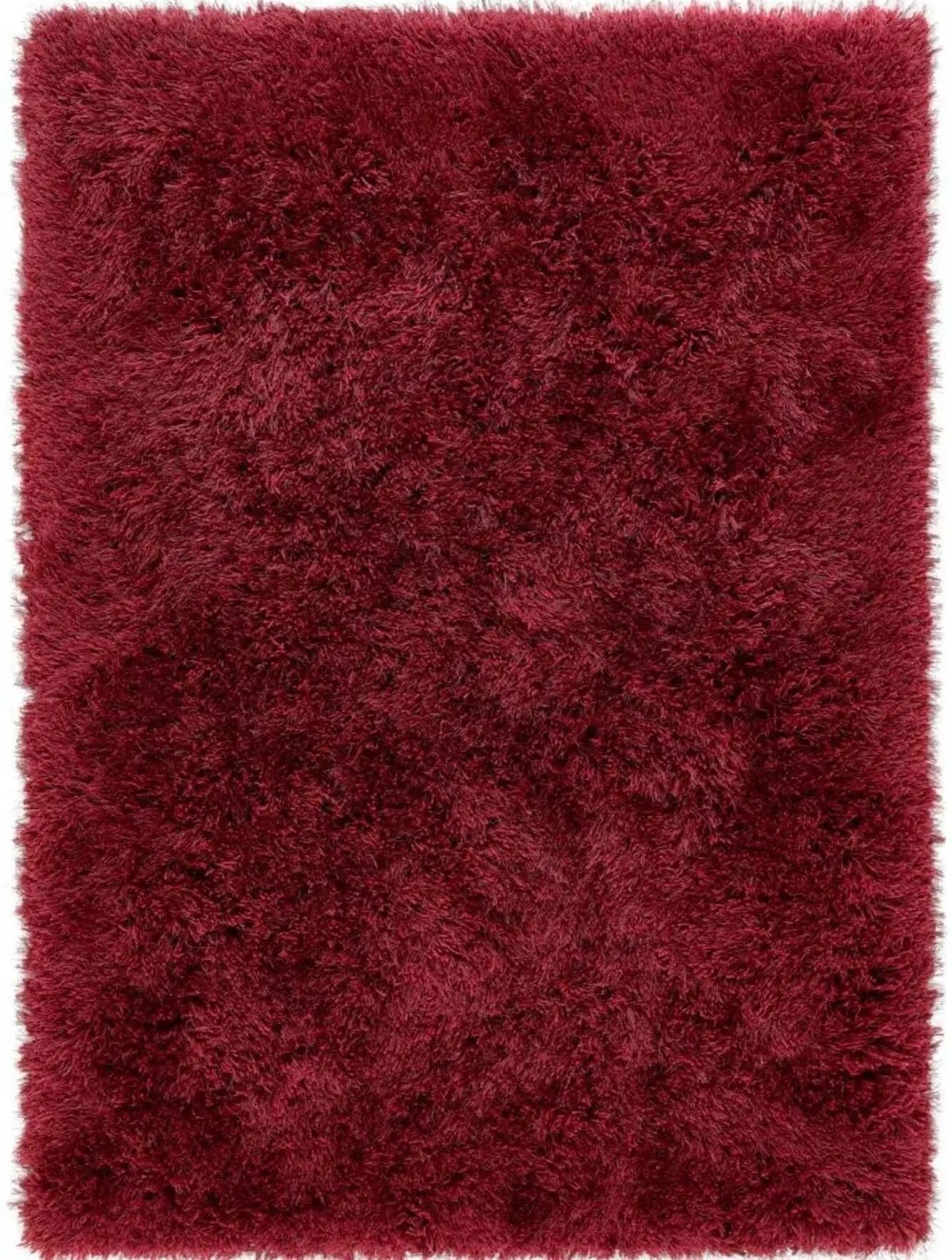 Extravagance Wine Red Shaggy Rug The Rugs