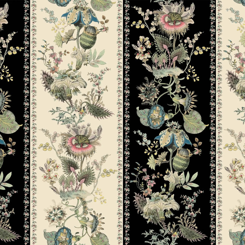 FLORA FANTASIA Wallpaper - Noir Stripe House of Hackney