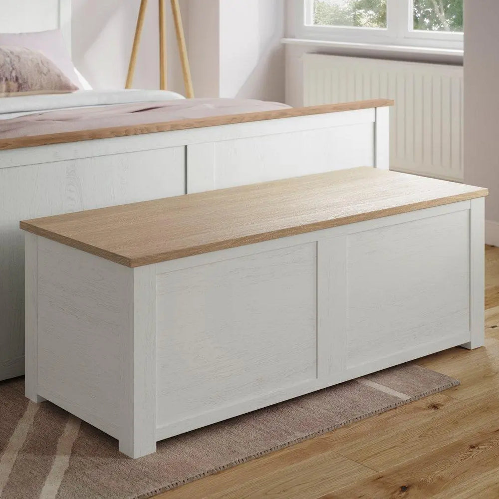 Fairbourne Wooden Blanket Box - White Dreams