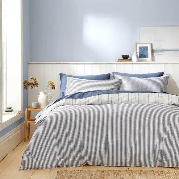 Fairford Ticking Stripe Duvet Cover & Pillowcase Set Dunelm