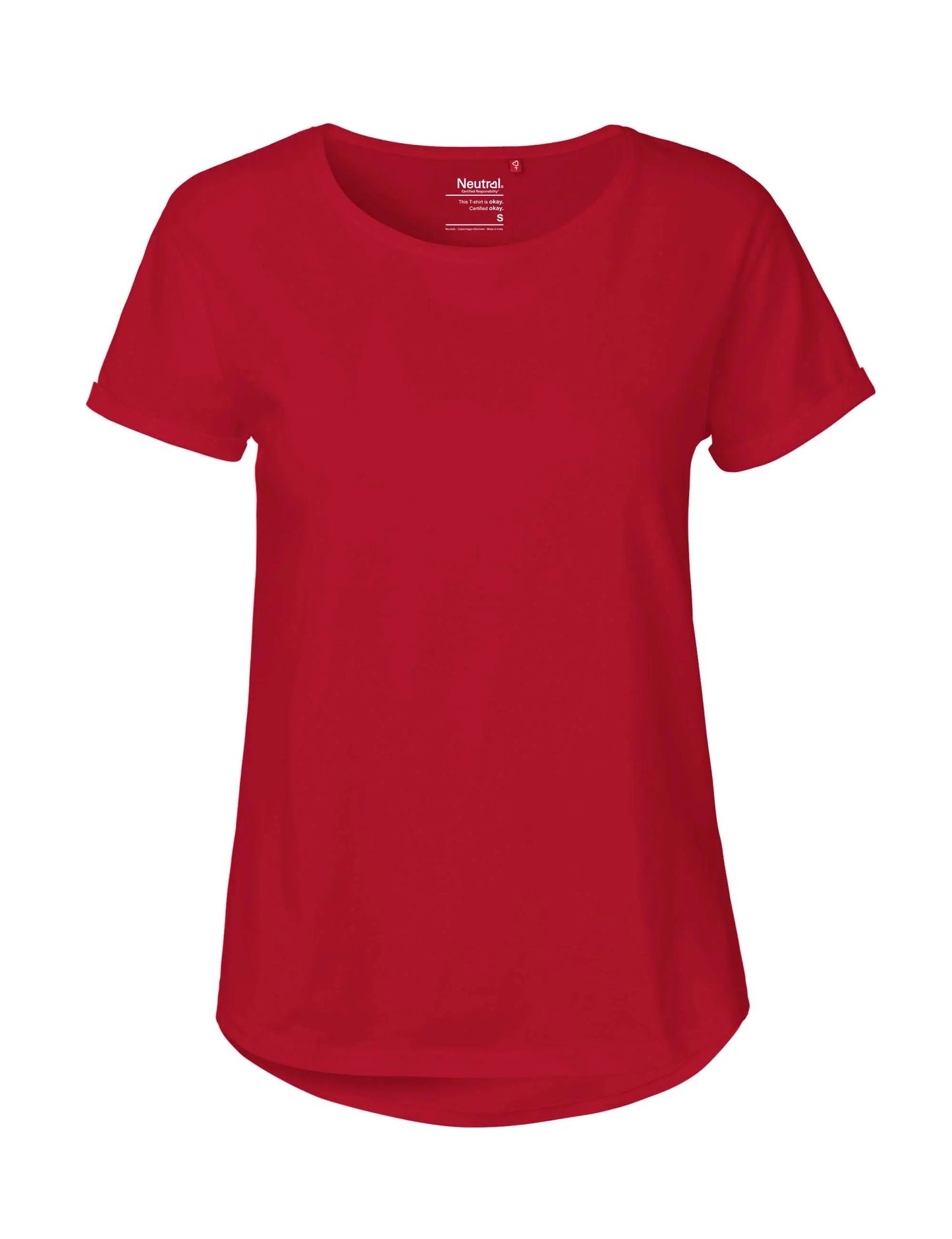 Fairtrade Organic Roll Up Sleeve T-shirt: Womens Earth Wardrobe