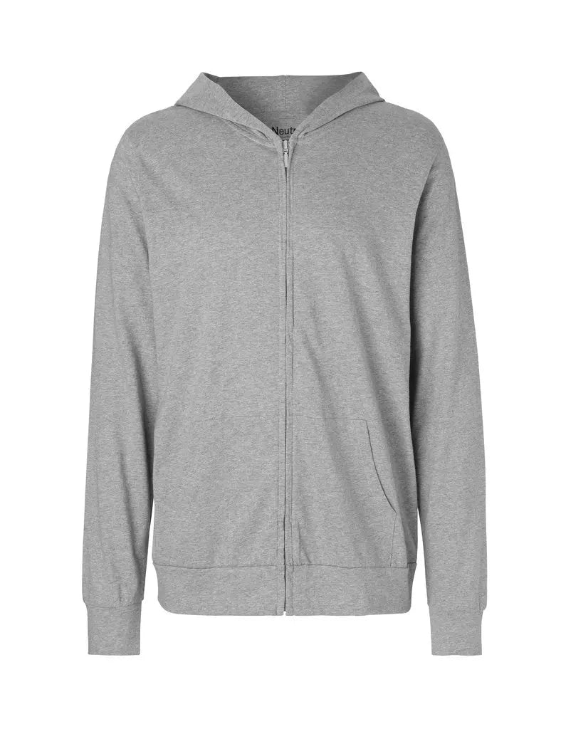 Fairtrade Organic Zipped T-shirt Hoodie: Unisex Earth Wardrobe